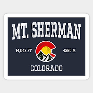 Mt Sherman Colorado 14ers Vintage Athletic Mountains Magnet